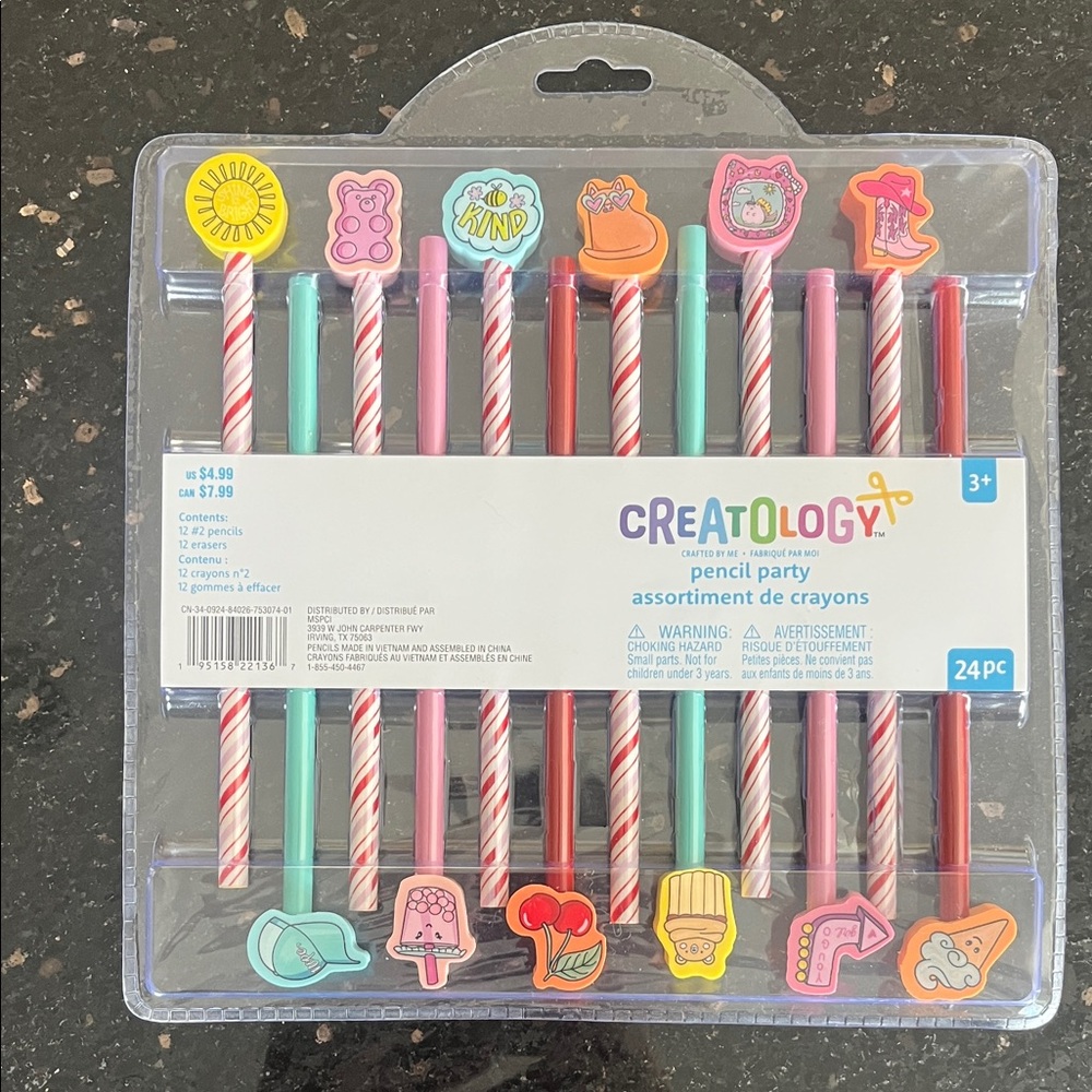 24 pc Pencil Party Set - Multicolor